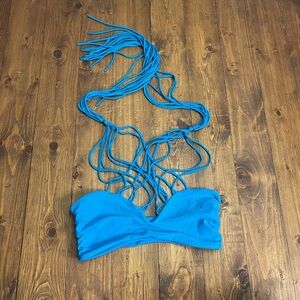 Mikoh size small kahala bikini top turquoise blue